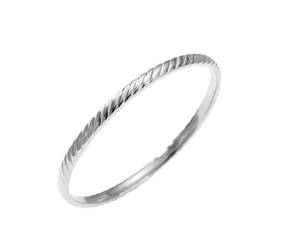 lot 19987 image: NVWAROCK 4mm Silver Bangle Bracelet  Stackable Glossy Twisted Minimalism Bracelet for Women  Solid Plain Polished Bracelet Best Gifts for Love - Retail $16