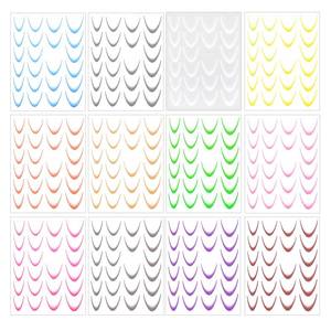 lot 20003 image: Yuanchu 12 Sheets Gradient French Nail Stickers, Gradient French Line Nail Stickers Self-Adhesive Colorful Stripes Line Tip Nail Decals for DIY Nail Art Decorations Stencil Tools
