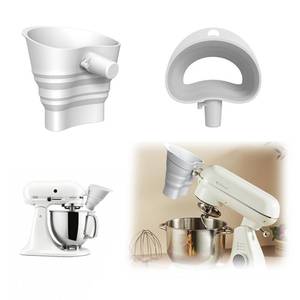 lot 20011 image: White Silicone Flour Funnel for Baking and Mixers, Food Grade BPA-Free Dishwasher Safe Design, Mess-Free Durable Accessory - Retail $8