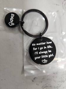 lot 20013 image: DAD Keychain with Sentiment Message Black Pendant - Retail $0