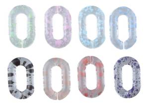 lot 20039 image: MAHAVIMOKSA Mixed Color Acrylic Linking Rings Hooks Chain Links with Dots Pattern for DIY Craft Handbag Purse Strap Necklace Bracelet Jewelry Making (31x19mm, Multicolor) - Retail $9