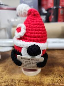 lot 20045 image: Positive Gnome Red White Black Knit Hat Figurine - Retail $0