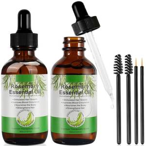 lot 20048 image: 2 pack SOCATFOT Rosemary Oil for Hair Growth, Pure Rosemary Essential Oil Glass Bottle 100% Natural Cold Pressed for Face, Body, Hair, Eyelashes, Skin