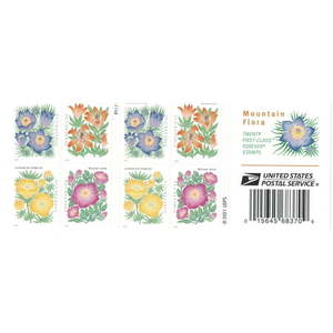 lot 20057 image: Mountain Flora USPS Forever Postage Stamp 1 Book of 20 US First Class Wedding Celebration Anniversary Flower Party (20 Stamps) - Retail $40