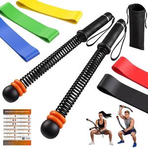lot 20058 image: Ropeless Battle Ropes Set, 2 PCS Cordless Battle Ropes with 5 Resistance Bands for Home Gym, Portable Weighted Battle Rope Exercise Equipment for HIIT Strength Training Cardio Workout, Men��Black��