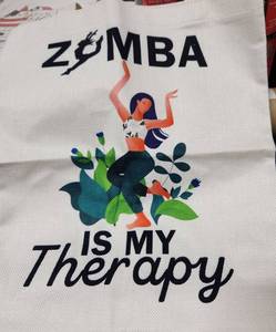lot 20065 image: Zumba Is My Therapy Canvas Tote Bag - Retail $0