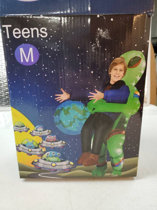 lot 71715 image: Alien Costume, Blow Up Inflatable Alien Costumes for Boys, Halloween Costumes for Teens, Medium.
