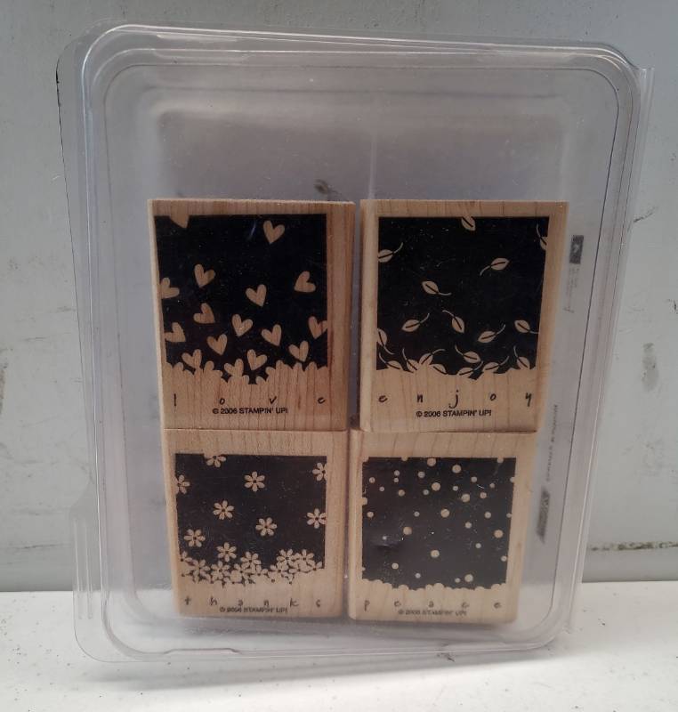 lot 26527 image: STAMPIN UP, Love Enjoy, Thanks, Peace Stamps. - Retail $20