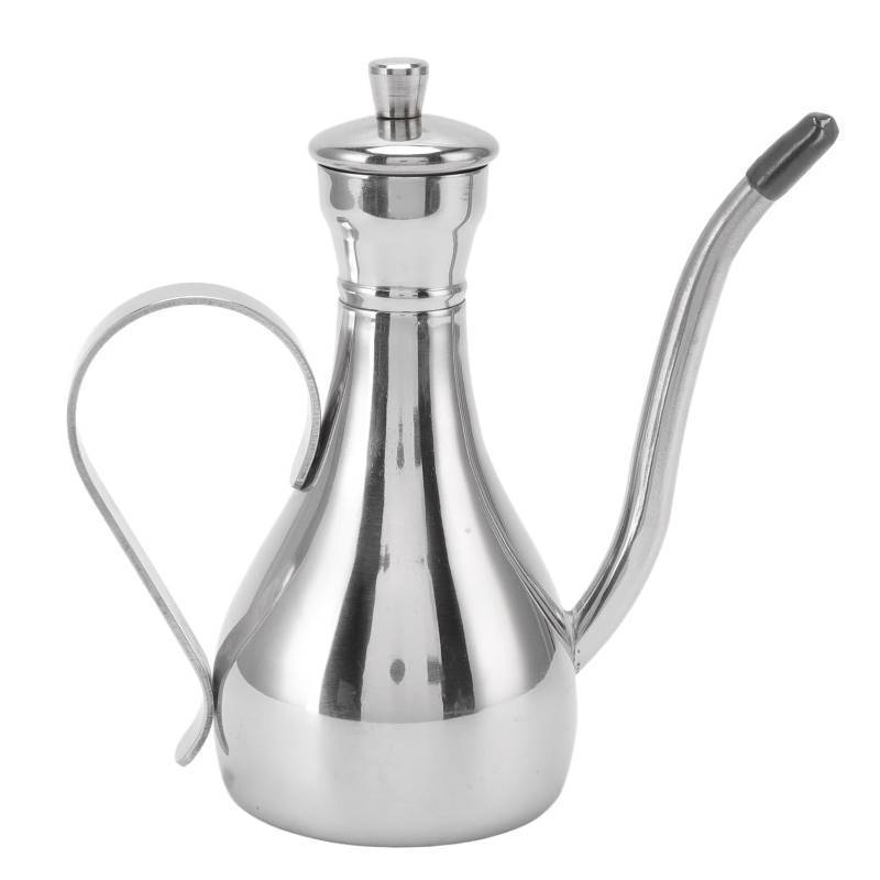 lot 56708 image: Stainless Steel Oil Dispenser Bottle, 11oz350ml Non Drip Leak Proof Pouring Pot for Olive Oil, Vinegar, Soy Sauce, Salad, Oil Storage Can Container for Home Kitchen - Retail $27