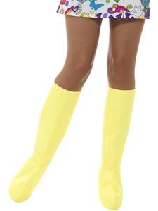 lot 18085 image: GoGo Boot Covers, Yellow, 1960s Groovy Fancy Dress, 1960s Dress Up Accessories (little stain) - Retail $13
