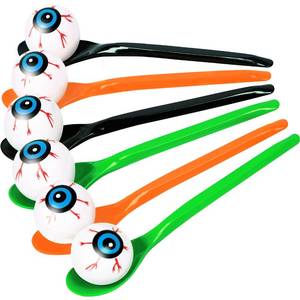 lot 18098 image: Moon Boat 24 Packs Halloween Game Eyeball Spoon Relay Race Toy Set- Indoor Outdoor Party Supplies Decorations - Retail $13