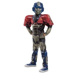 lot 18104 image: Disguise Orion Transformers One Costume, Official Transformers Animated Movie Optimus Muscle Costume for Kids, Child Size (4-6) - Retail $39