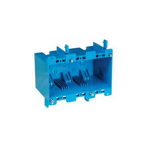 lot 18105 image: Carlon Lamson & Sessons Carlon 534 in. PVC 3 Gang Outlet Box Blue Rectangle set Blue 1 set - Retail $12