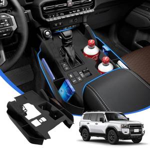 lot 18117 image: Silicone Center Console Gear Shift Panel Cover for 2024-2026 Toyota Land Cruiser 250 Prado LC250, Silicone Storage Box and Cup Holder Insert Tray (Not for 1958) - Retail $31