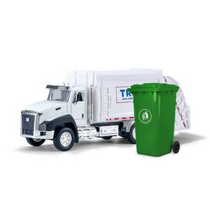 lot 18122 image: Truck Toy,Garbage Truck Toy with President Sound and Lights,Pull Back & Go Collectors Vehicle, 150 Scale Pull Back Trash Truck Toy,Gift for President Fans - Retail $10