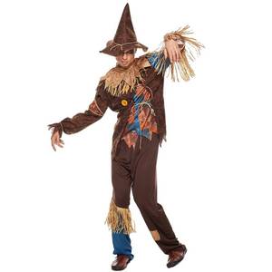 lot 18124 image: Mens Scarecrow Costume Deluxe Adult Halloween Straw Wizard Kit - Retail $37