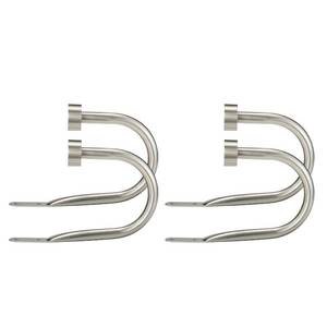 lot 18129 image: Premium Curtain Holdback, Quality Metal Decorative Curtain Holdbacks with Zinc Alloy Cap Finials,Rust-Proof, Set of 4 Window Curtain Holdbacks,Satin Nickel - Retail $20