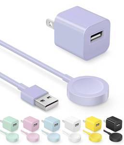 lot 18149 image: Fast Charger for Apple Watch Charger, 3.3FT USB A iWatch Charger, Purple - Retail $13