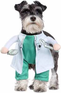 lot 18173 image: Dog Halloween Dentist Costume - Pet Doctor Dress Up Costume Funny Apparel Uniform Adjustable Doctor Cosplay Outfit for Small dog - Retail $18
