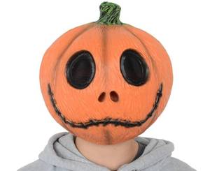 lot 18179 image: Halloween Scary Pumpkin Head Mask Decorations For Adults Party Props Latex Pumpkin Mask Halloween Gifts (2pcs) - Retail $13
