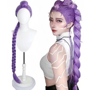 lot 18182 image: Costume Wig from - Long Straight Hair Accessory for Women, Perfect for Characters (Purple) - Retail $30