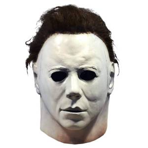 lot 18186 image: Halloween Horror Mask, White, Full Head with Black Hair - Retail $16