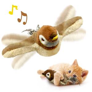 lot 18193 image: Cat Toys, Flapping Wings Sparrow, No Flying, Chirping Bird Interactive Catnip Toy for Kitten or Small Dogs, Touch Activated, Rechargeable - Retail $15