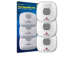 lot 18195 image: Bell  Howell Ultrasonic Pest Repeller Home Kit Pack of 3 - Retail $20