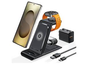 lot 18199 image: Wireless Charging Station for Samsung Galaxy WatchPhone Multi-Device (missing USB-C cable) - Retail $30