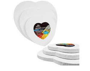 lot 18203 image: Heart Canvas Pack of 2 8inch Stretched Canvas - Retail $15