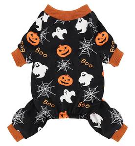lot 18218 image: Dog Pajamas Halloween Orange Bat Dog Pjs Pet Pajamas Halloween Doggy Costumes Fleece Doggie Sweater Holiday Party Clothes Puppy Pet Apparel for Chihuahua Yorkie Doggie Rompers Bodysuit��Bat��Medium - Retail $10