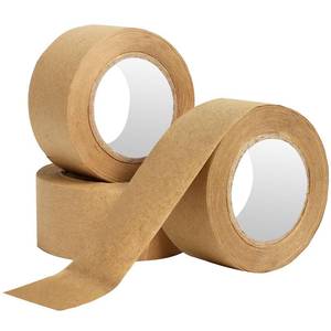 lot 18220 image: 3 Pack Water Activated Gummed Kraft Paper Tape, Brown Kraft Gum Tape for Picture Framing Secure Packing, Heavy Duty Adhesive - 36mm x 89yd - Retail $2,434