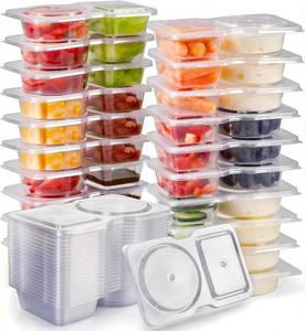 lot 18222 image: Reusable Snack Containers with Lids Snack Pack Containers 20Pcs - Snackle Box Container Portion Control - Meal Prep Containers - Double Compartment Snack Containers for Travel - Camping Essentials - Retail $10