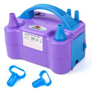 lot 18225 image: Balloon Pump Electric Portable Dual Nozzle Air Pump for Balloons Blower Pump Inflator for Decoration, Birthday Party 110V120V, 600W, Purple - Retail $20