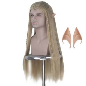 lot 18231 image: Yan Dream Men Long Straight Ash Blonde Braided Wig With Elf Ears For Men - Retail $26