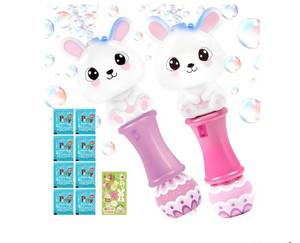 lot 18232 image: Automatic Bubble Guns 1 Pack 11.2 inch with Light (pink) - Retail $20
