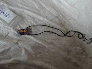 lot 38021 image: Black Fabric Necklace with Glass Purple multi colored Pendent