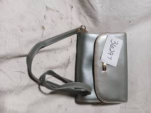 lot 36297 image: Silver Liz Clairborne off the shoulder bag with small mirror inside