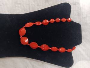 lot 38034 image: Orange Maximalist Circular shaped Necklace