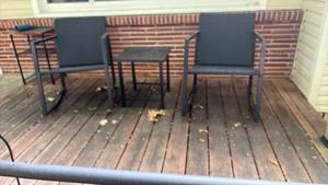 lot 52330 image: 3-Piece Outdoor Patio Set 2 Chairs 1 Table