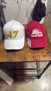 lot 52339 image: 2 Political Campaign Baseball Caps 47 and Trump Train