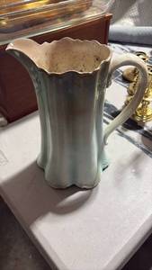lot 52350 image: Porcelain  Pitcher with Scalloped Rim and Handle