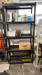 lot 52358 image: 5-Shelf Storage Rack Black with Yellow Accents