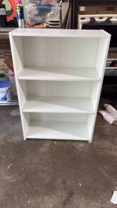 lot 52376 image: White 3-Shelf Bookcase Storage Unit