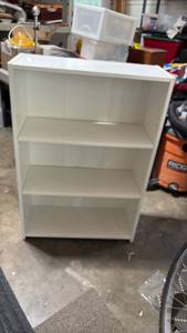 lot 52390 image: White 3-Shelf Bookcase Storage Unit