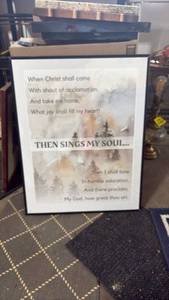 lot 52427 image: Framed Religious Wall Art Print Then Sings My Soul