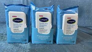 lot 2004 image: Cetaphil Gentle Skin Cleansing Cloths Sensitive Skin 25 Count Lot of 3