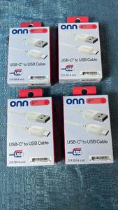 lot 2012 image: onn USB-C to USB Cable 3 ft 91.4 cm Lot of 4