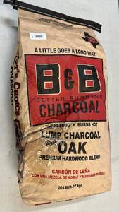 lot 2102 image: B&B Better Burning Charcoal Lump Charcoal with Oak Premium Hardwood Blend 20 LB