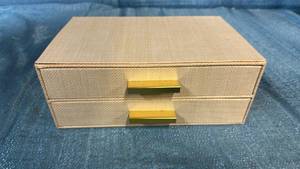 lot 2130 image: 2 Drawer Box Off-White Storage Organizer